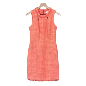 Trina Turk Tweed Sleeveless Dress Tangerine Size 2